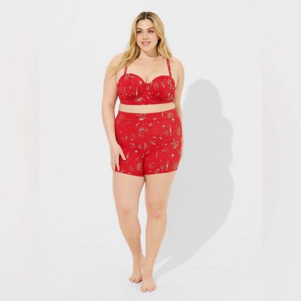 Torrid Red and Gold Bikini Set with Underwire Support